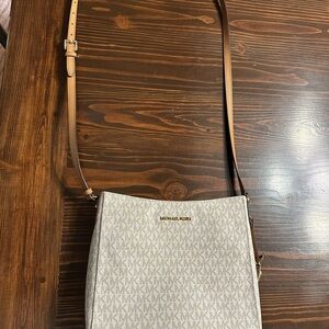 Michael Kors Beige Monogram Crossbody Bag